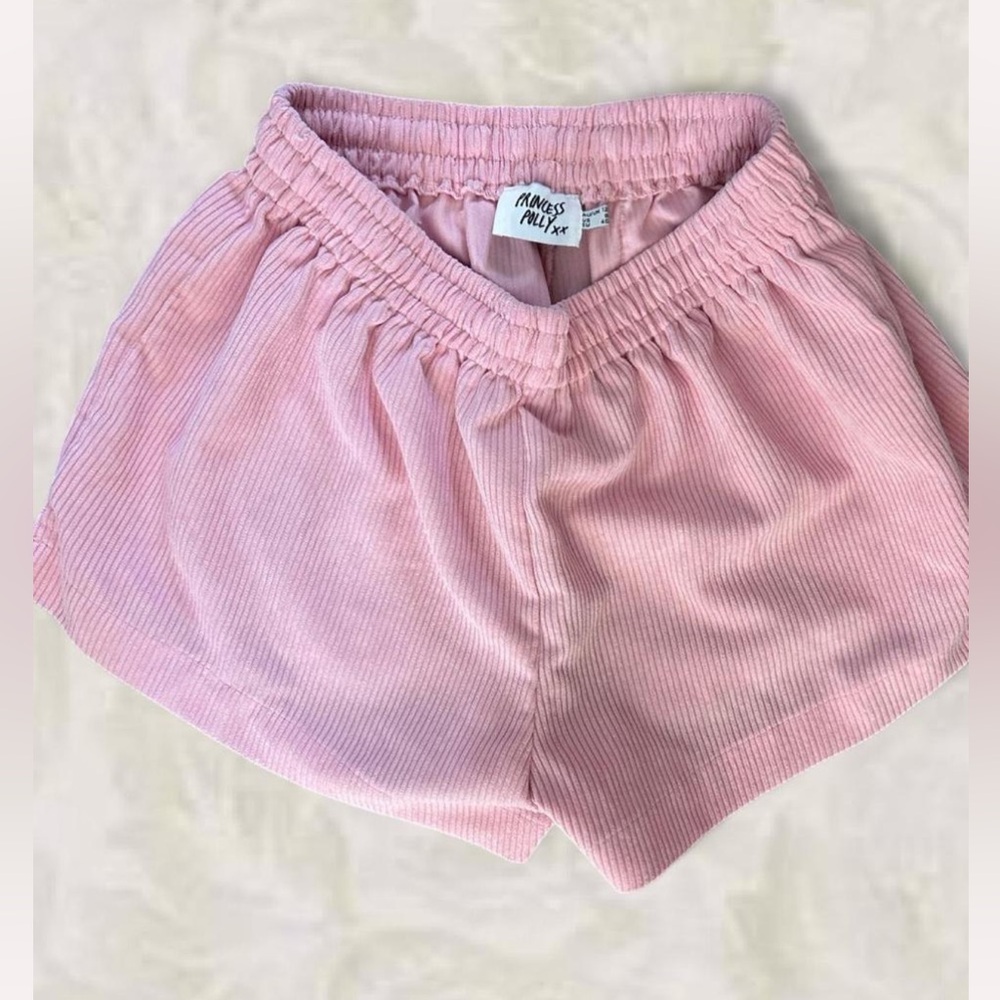 Princess Polly Pink Corduroy Shorts Women’s size 8 High Waist Elastic